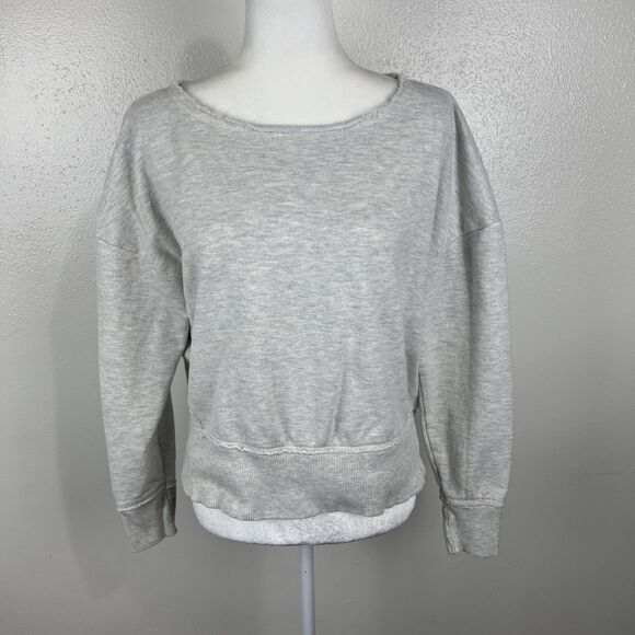 Maeve Anthropologie Sweater Women Medium Grey Pullover Boat Neck Sweatshirt Top - Picture 14 of 14